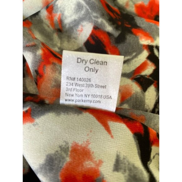 Parker NWT $264 Winnie Tango Floral Print V-Neck Silk Dress, Women's Size L - Picture 12 of 13
